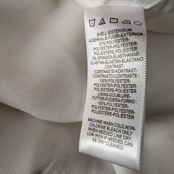 Dress The Population Corey Dress Size XXL White Cap Sleeve V Neck Eyelash Hem - Picture 12 of 12